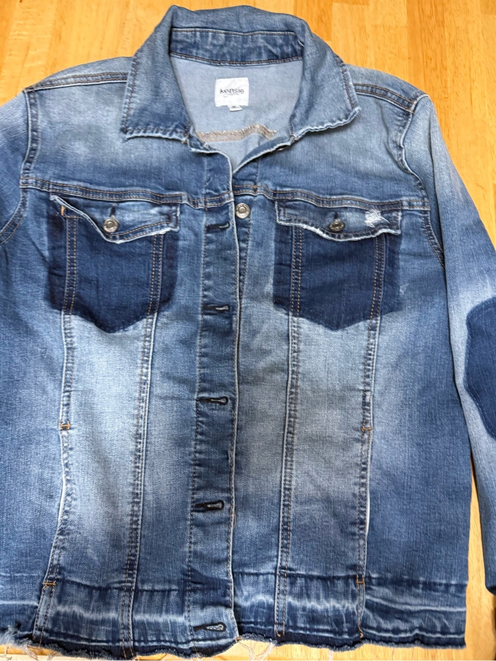 Kensie Womens Blue Denim Jacket